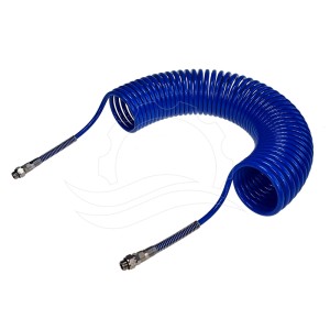 Furtun spiralat PA 8x6mm (bobină 86mm) 12m albastru (set)